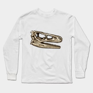 Dinosaur Skull Troodon Sticker Long Sleeve T-Shirt